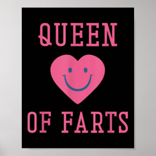 Queen of Farts Funny Fart Lover Farting Humor voor Poster