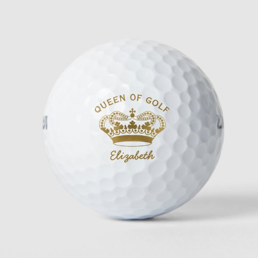 Queen of Golf Gouden Monogram Golfballen (Voorkant)
