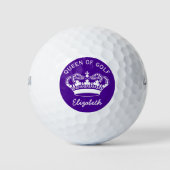 Queen of Golf Monogram Paarse golfballen (Voorkant)