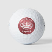 Queen of Golf Monogram Roos Gold golfballen (Voorkant)