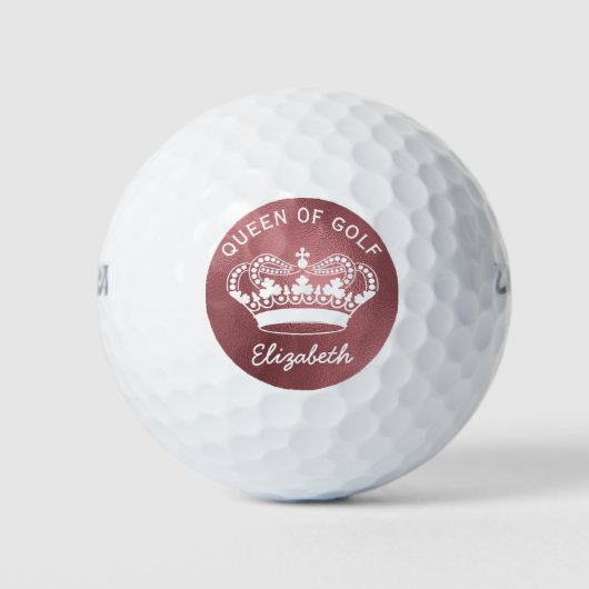 Queen of Golf Monogram Roos Gold golfballen (Voorkant)