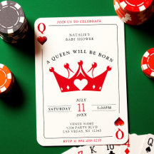 Queen of Heart Casino Poker Kaart Girl Baby shower