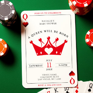 Queen of Heart Casino Poker Kaart Girl Baby shower