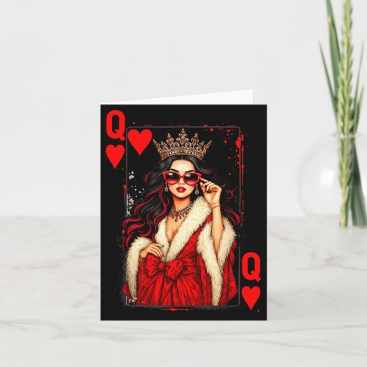 Queen Of Heart Playing Card Love Valentine Outfit  Kaart (Voorkant)