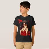 Queen Of Heart Playing Card Love Valentine Outfit  T-shirt (Voorkant volledig)