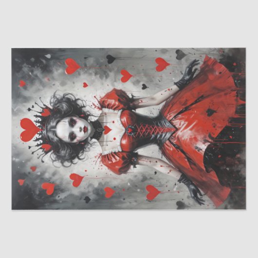 Queen of Hearts #2 - Decoupage- Tissuepapier (Voorkant)