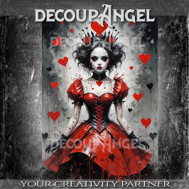 Queen of Hearts #2 - Decoupage- Tissuepapier