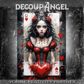 Queen of Hearts #3 - Decoupage- Tissuepapier