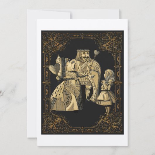 Queen of Hearts Alice Wonderland Invitation Card Kaart (Voorkant)