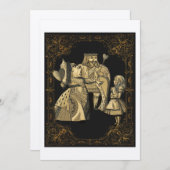 Queen of Hearts Alice Wonderland Invitation Card Kaart (Voorkant / Achterkant)