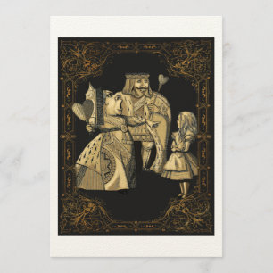 Queen of Hearts Alice Wonderland Invitation Card Kaart