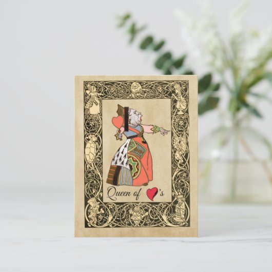 Queen of Hearts, Alice's Adventures in Wonderland Briefkaart (Staand voorkant)
