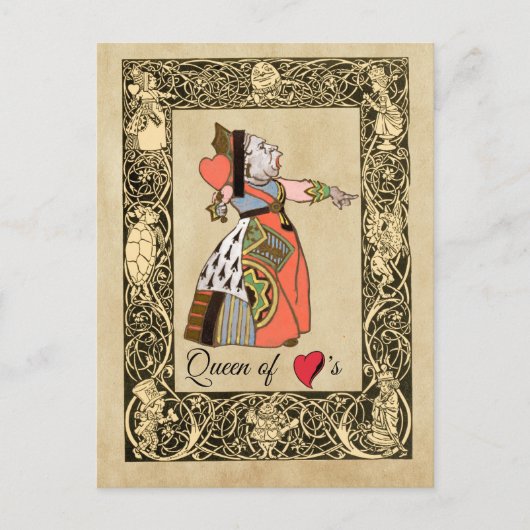 Queen of Hearts, Alice's Adventures in Wonderland Briefkaart (Voorkant)