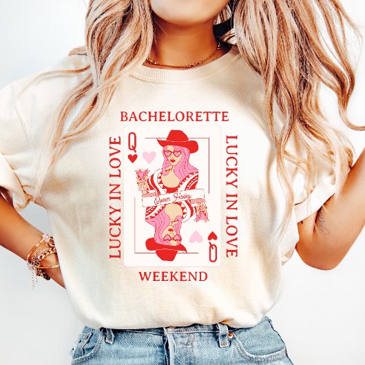Queen of Hearts Bachelorette Lousy Tshirt Custom