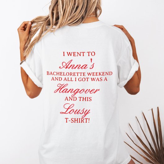 Queen of Hearts Bachelorette Lousy Tshirt Custom