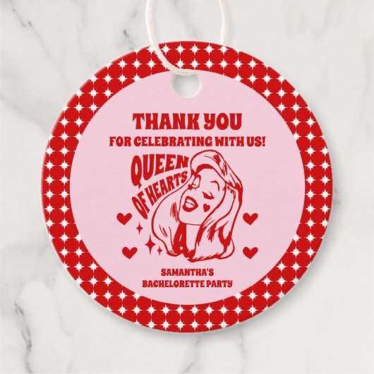 Queen Of Hearts Bachelorette Party Bedankjes Labels (Voorkant)