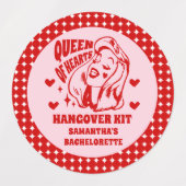 Queen of Hearts Bachelorette Party Hangover Kit Labels (Design 1)