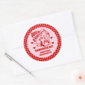 Queen of Hearts Bachelorette Party Hangover Kit Ronde Sticker (Envelop)