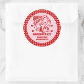 Queen of Hearts Bachelorette Party Hangover Kit Ronde Sticker (Tas)