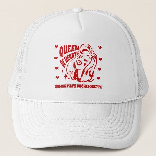 Queen of Hearts Bachelorette Party Hats Trucker Pet (Voorkant)