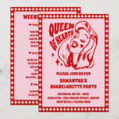 Queen of Hearts Bachelorette Party Itinerary Kaart (Voorkant / Achterkant)