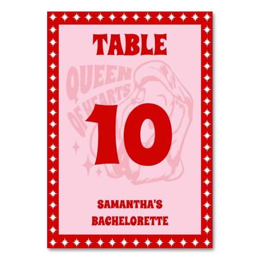 Queen of Hearts Bachelorette Party Kaart (Voorkant)