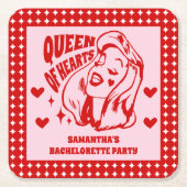 Queen of Hearts Bachelorette Party Kartonnen Onderzetters (Voorkant)