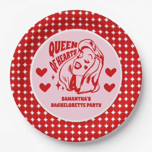 Queen of Hearts Bachelorette Party Papieren Bordje (Voorkant)