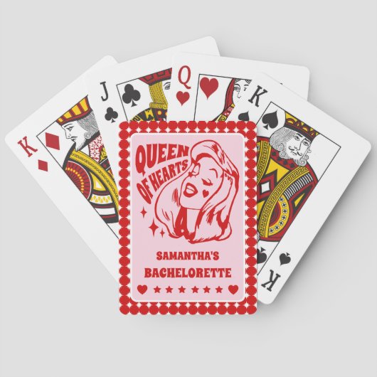 Queen of Hearts Bachelorette Party Pokerkaarten (Achterkant)