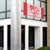 Queen of Hearts Bachelorette Party Welcome Spandoek (Buitenkant Gebouw)