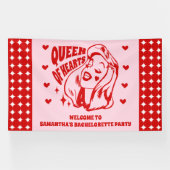 Queen of Hearts Bachelorette Party Welcome Spandoek (Horizontaal)