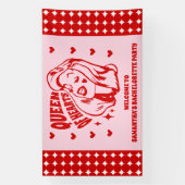 Queen of Hearts Bachelorette Party Welcome Spandoek (Verticaal)
