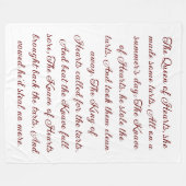 Queen of Hearts begint met een gedicht Fleece Deken (Voorkant (Horizontaal))