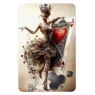 Queen of Hearts - Betoverd spelen Kaart magneet