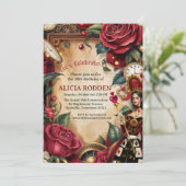 Queen of Hearts Birthday Party  Kaart (Staand voorkant)