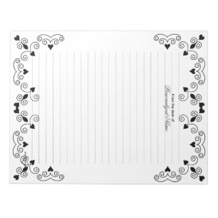 Queen of Hearts - Black Lined Notitieblok