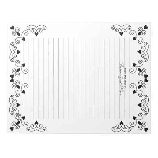 Queen of Hearts - Black Lined Notitieblok (Voorkant)