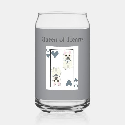 Queen of Hearts Blikvorm Glas (Voorkant)