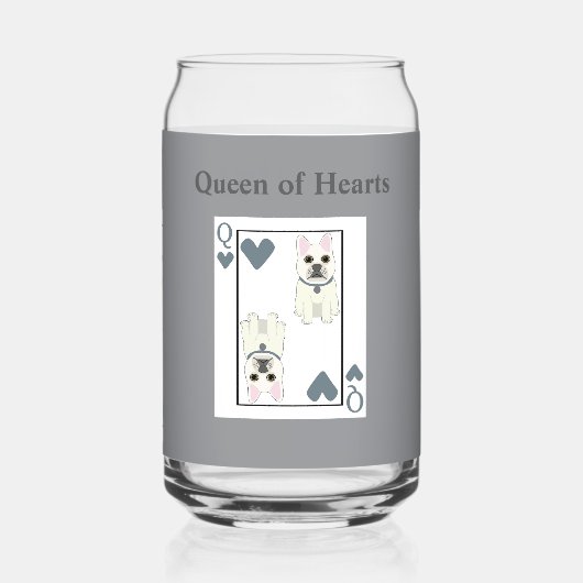 Queen of Hearts Blikvorm Glas (Achterkant)