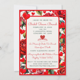Queen of Hearts Bridal Shower Invitation Kaart