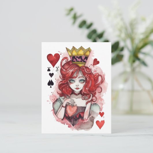❤️ Queen of Hearts ❤️ Briefkaart (Staand voorkant)
