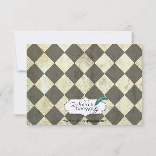 Queen of Hearts Bruiloft Save the Date (Achterkant)