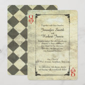 Queen of Hearts bruiloft uitnodiging (Voorkant / Achterkant)