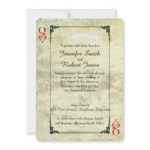 Queen of Hearts bruiloft uitnodiging