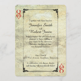 Queen of Hearts bruiloft uitnodiging