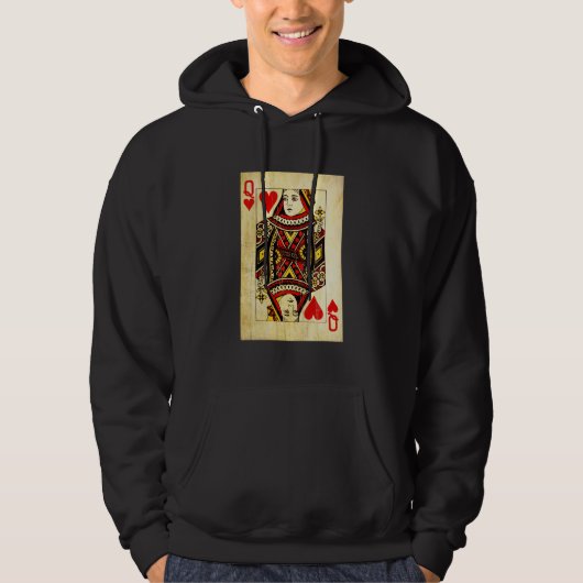 Queen Of Hearts Card Deck Old Hoodie (Voorkant)