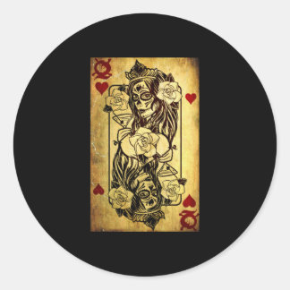 Queen Of Hearts Card Deck Old Ronde Sticker