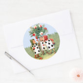 Queen of Hearts' Cardmen Verf de Queens Rozen Ronde Sticker (Envelop)