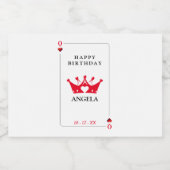 Queen of Hearts Casino Poker Kaart Verjaardag Likeurfles Etiket (Enkel label)