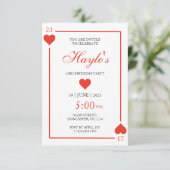 Queen of Hearts Casino Speelkaarten 23e Verjaardag Kaart (Staand voorkant)